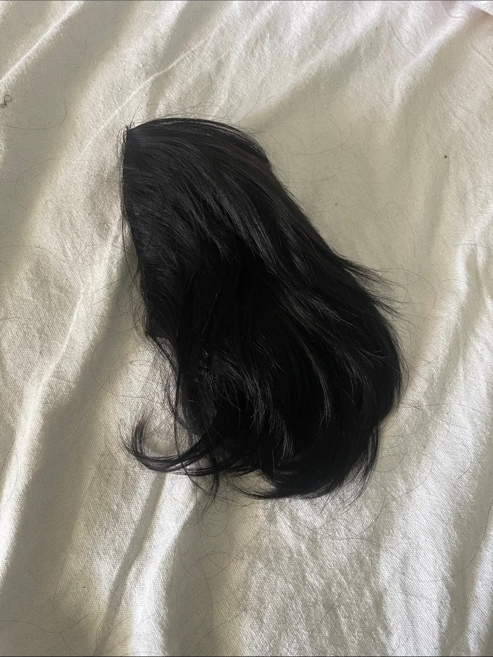100% Real human hair Short Layered half wig Stylish Natural black